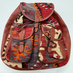 Vintage Wool Patterned Women's Backpack